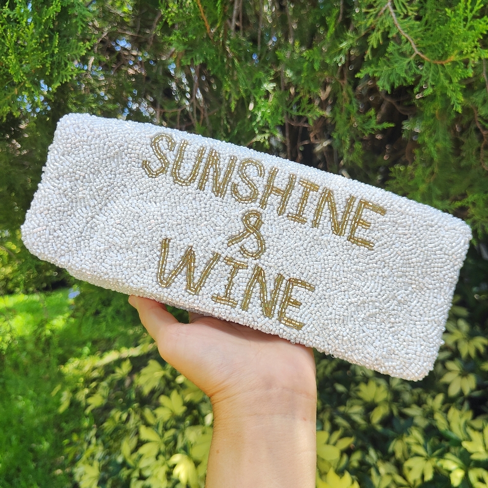 NWT Tiana NY Grace Geier Fully Beaded Sunshine & Wine Clutch Wallet Purse